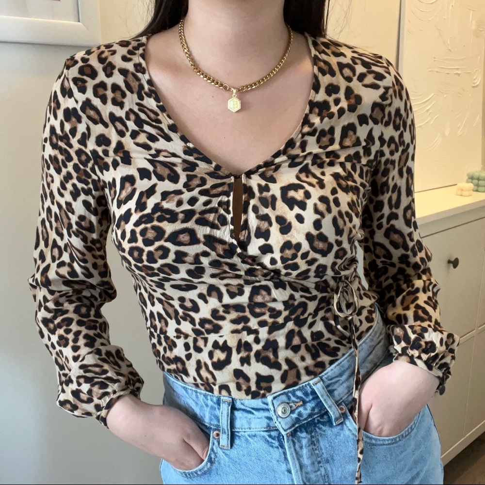 H&M Leopard Wrap Top